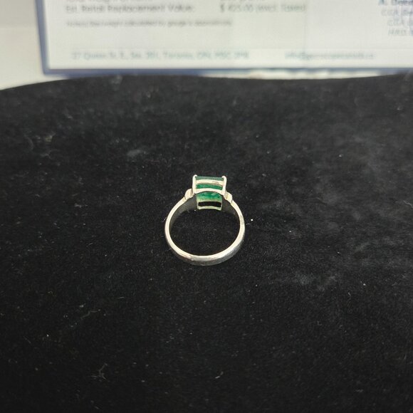 Chrysoprase stone and silver ring - Picture 8 of 14